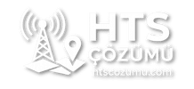 HTS ÇÖZÜMÜ logo with a radio tower, map pin, and the site htscozumu.com